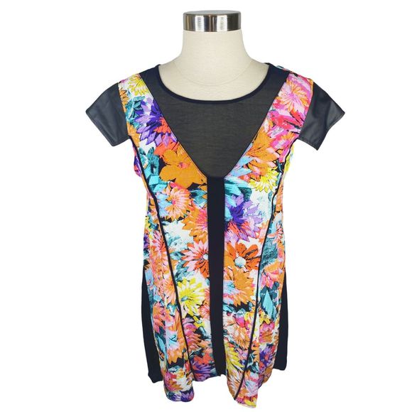 MINKPINK Teen Daisies Multicolor Shift Dress - Size Medium - Picture 5 of 7